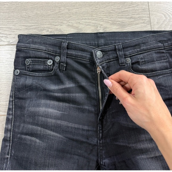 R13 Slouch Skinny Black Denim Jeans - Picture 6 of 16